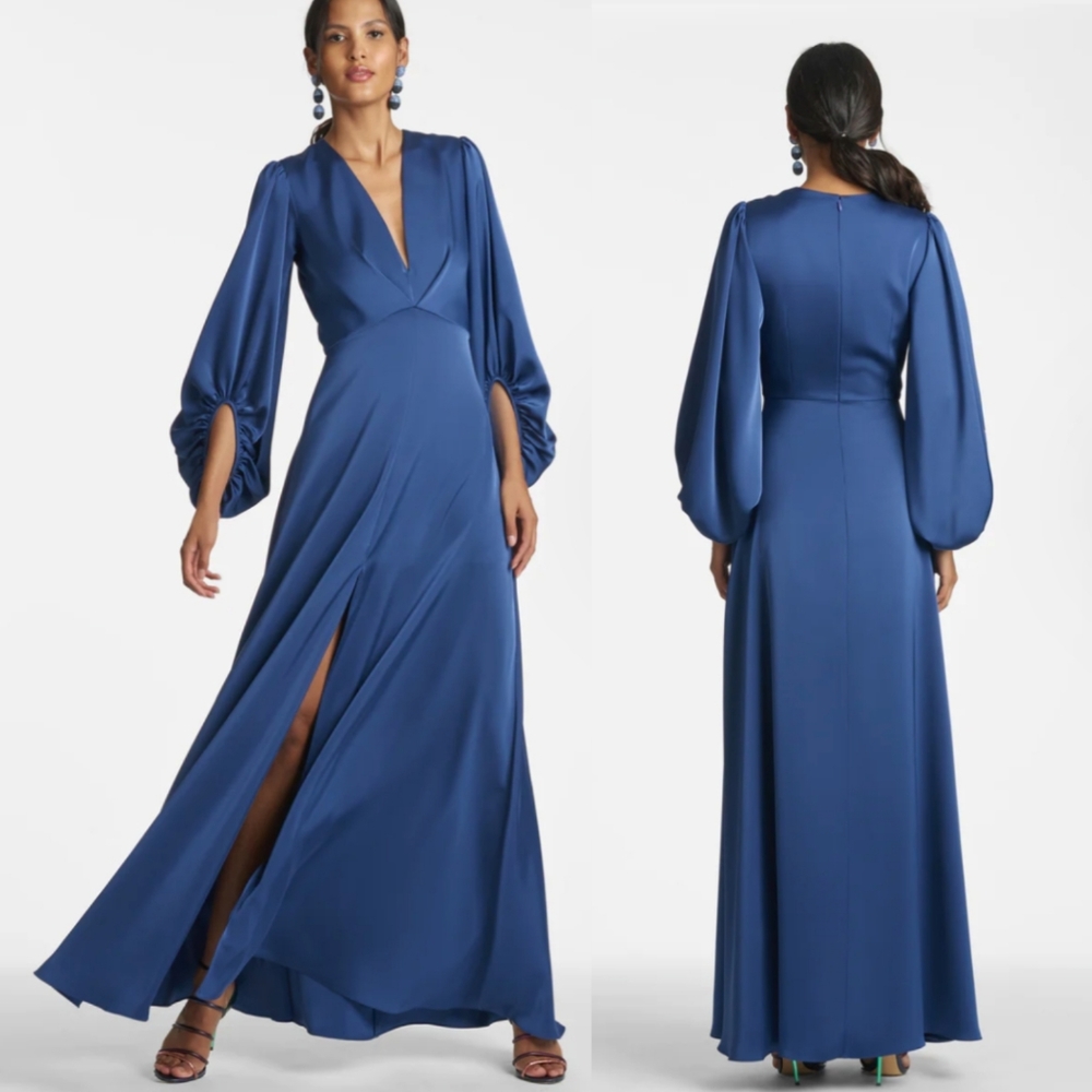 NEW Sachin & Babi Jenny Gown Washed Indigo Size 12 Wedding Guest